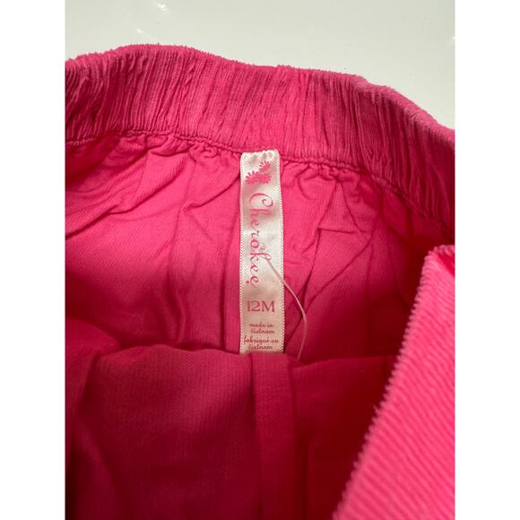 Cherokee Girls Skirt Sz 12 Mo Hot Paradise Pink Corduroy Faux Pockets Buttons - Picture 5 of 6